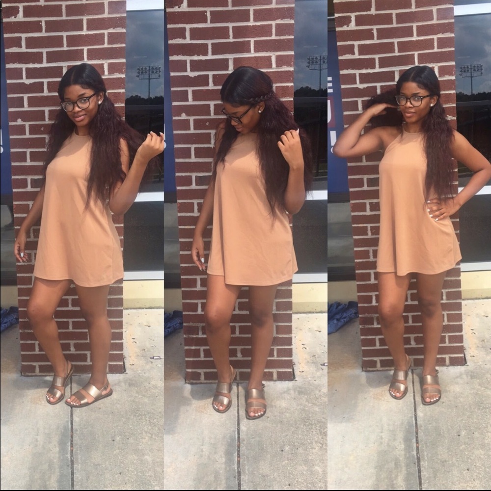 Nude/ Camel Shift Dress